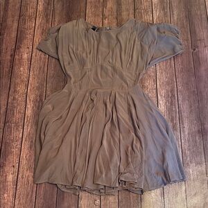 MNG Suit Short Sleeve Dress, Olive Green Sz 8